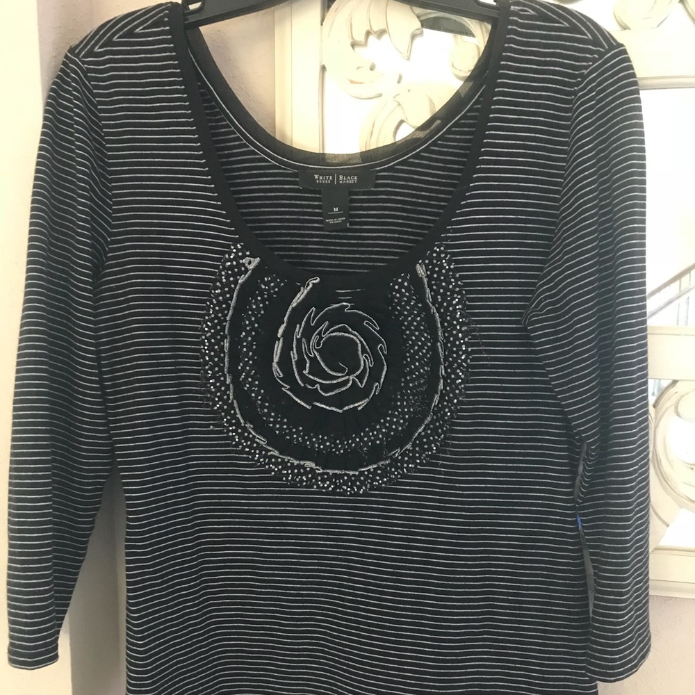 White House Black Market Flower Top